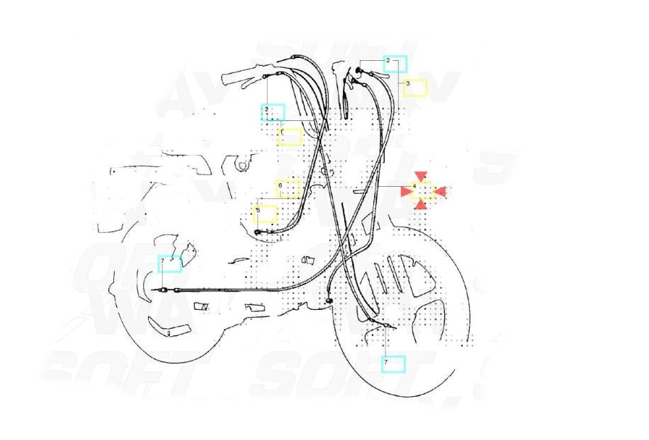 265783 - Piaggio Grillo 50 1989/1993 Trasmissione Comando aria/Decompressione