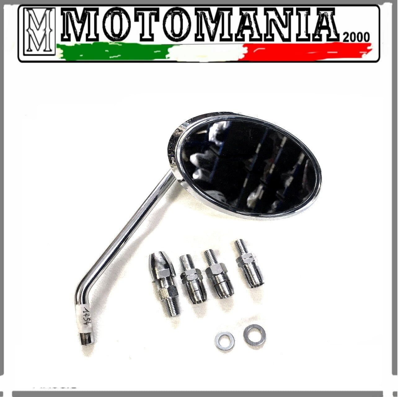 SPECCHIO RETROVISORE DX CROMATO CON AQUILA INCISA PER MOTO CUSTOM