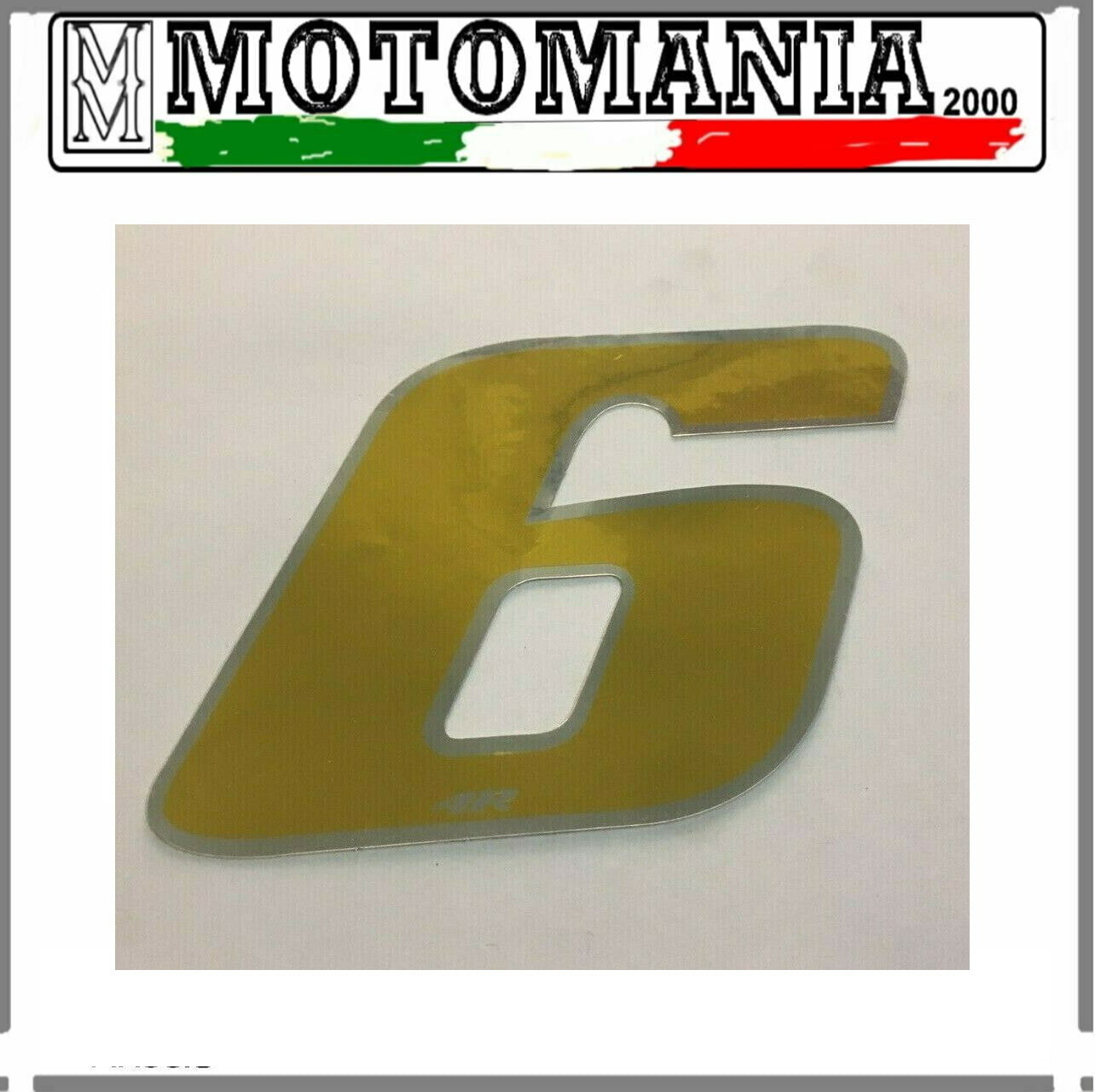 NUMERO 6 DORATO ADESIVO LARGHEZZA 10 CM ALTEZZA 10 CM *