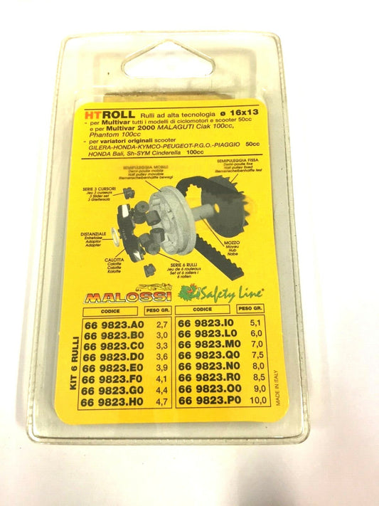 669823A0 KIT 6 RULLI  16X13 GR,2,7 X MULTIVAR 200 MALAGUTI CIAK 100 cc
