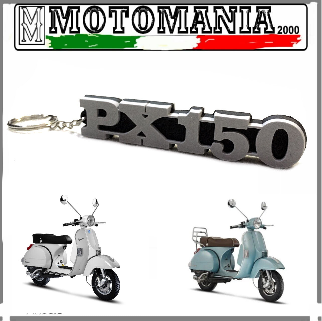 Soft Rubber Keychain for Piaggio Vespa PX 150