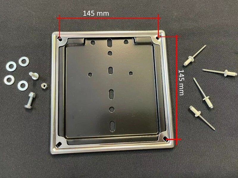 PORTATARGA CORNICE E KIT DI FISSAGGIO X MOTO E SCOOTER VECCHI MODELLI CM. 17X17