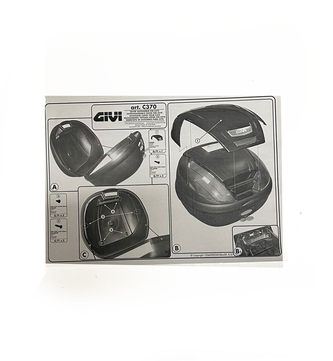 C370N902 COVER COPERTURA BAULETTO E370 COLORE NERO STANDARD