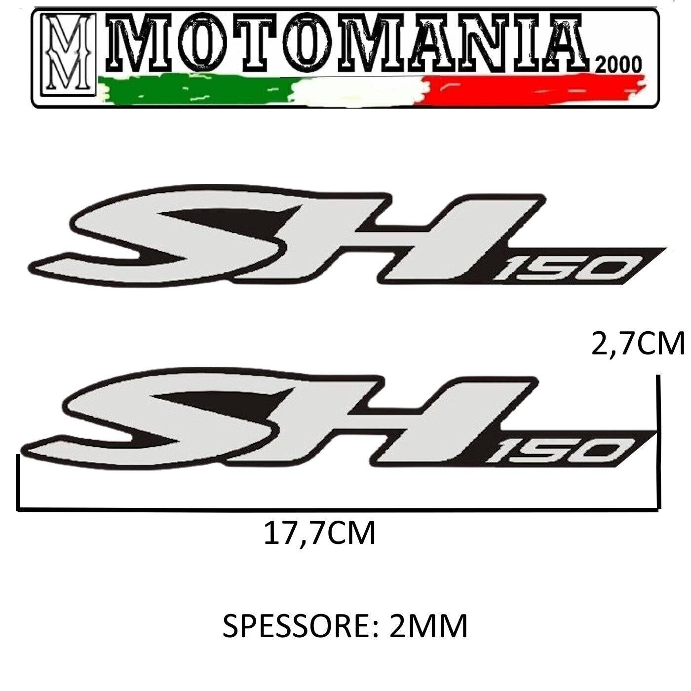COPPIA ADESIVI RESINATI GRIGI E NERI  SH 150 - MISURE: 17,7cmX2mmX2,7cm   *