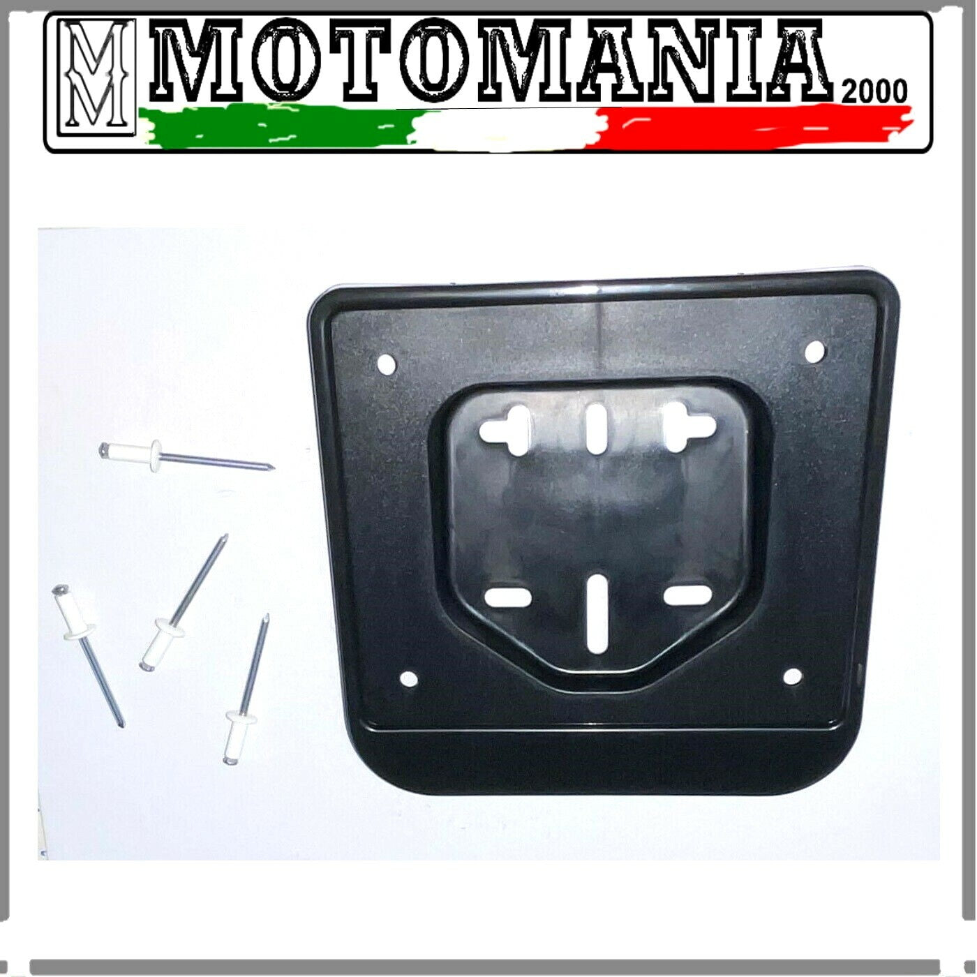 PORTATARGA IN PLASTICA COMPLETO DI RIVETTI PER CICLOMOTORE E SCOOTER 50