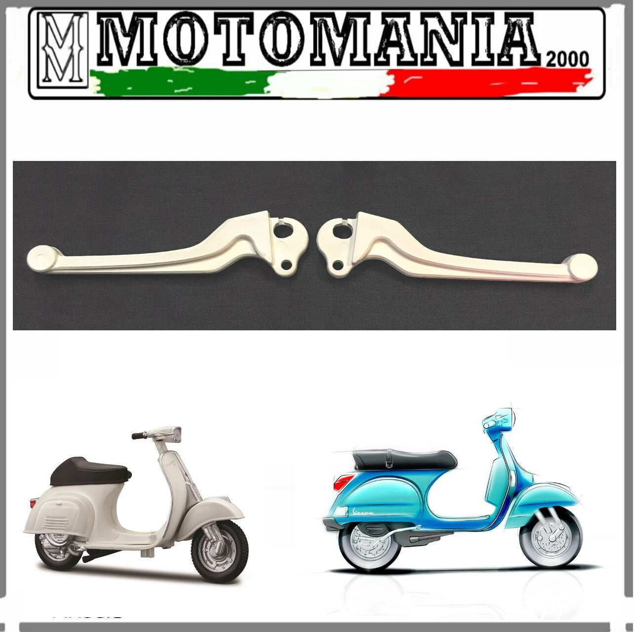 PAIR OF LEVERS VESPA 50 SPECIAL-ET3-PK 50 S-PRING-PX 125/150/200