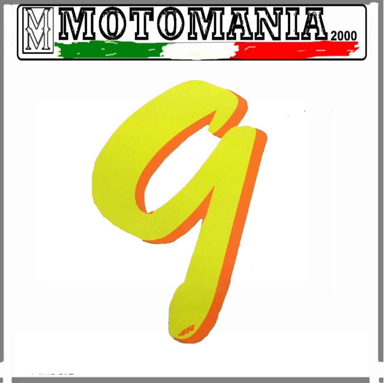 NUMERO 9 GIALLO FLUO ADESIVO LARGHEZZA 10 MM LUNGHEZZA 10 MM *