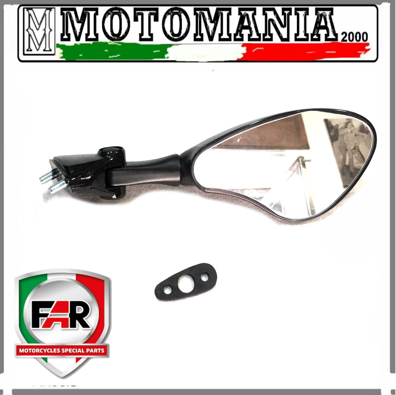 SPECCHIO RETROVISORE NERO DX PER SUZUKI GSX 600-750 TL 1000 R-S