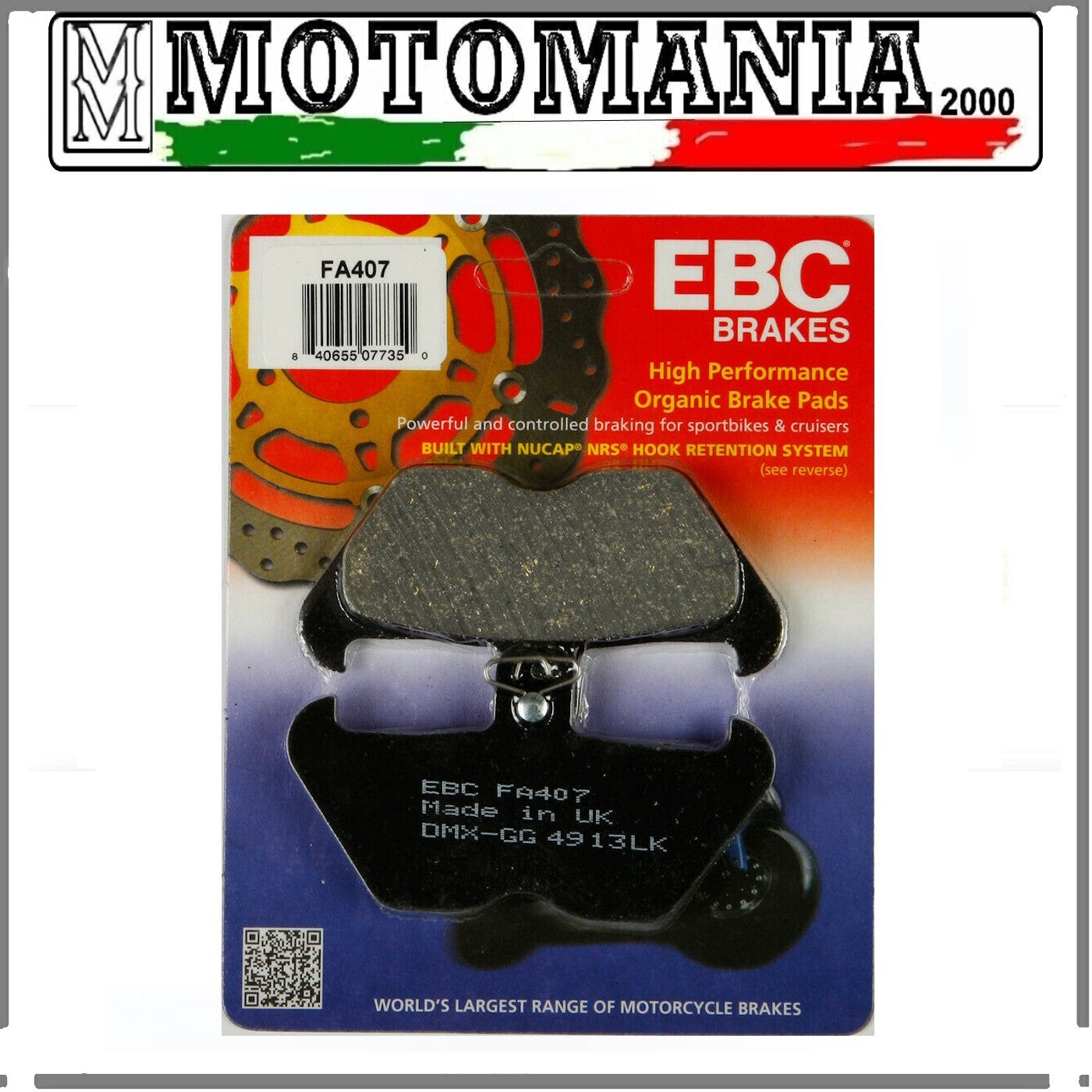 R1240700 PASTIGLIE FRENO ANTERIORE BMW SERIE K-R 1100