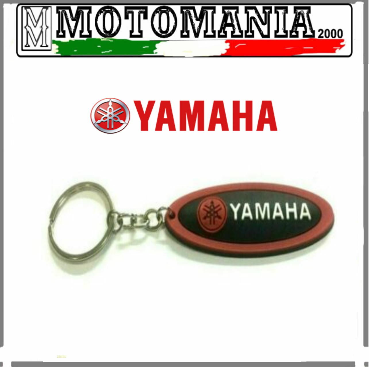 PORTACHIAVI IN GOMMA YAMAHA NERO E ROSSO LUNGHEZZA 7,5 LARGHEZZA 2,5