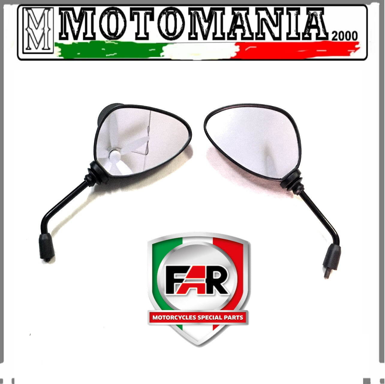 COPPIA SPECCHI RETROVISORI NERI SX E DX PER MALAGUTI CENTRO 50/125/160
