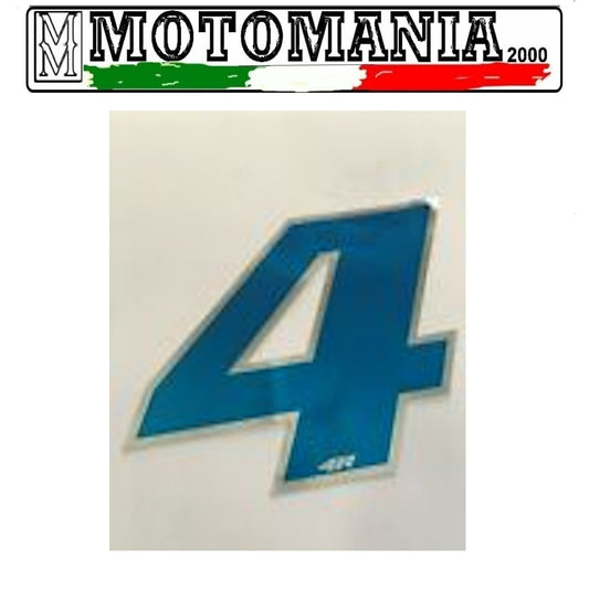 BLUE STICKER NUMBER WITH UNIVERSAL CHROME EDGE CM.10X10 *