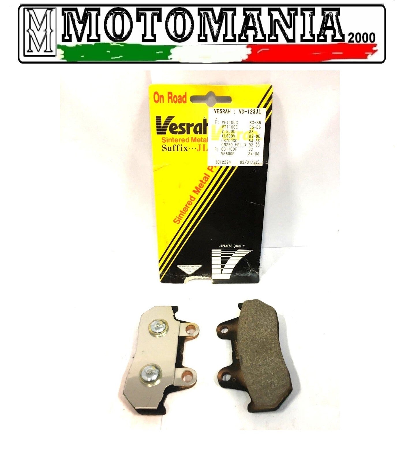 VD-123JL CP SINTERED VESRAH BRAKE PADS HONDA VT 1100 83-86 / VT 800 *