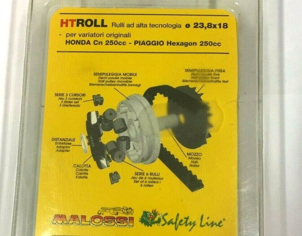 669915.A0 KIT 6 RULLI VARIATORE 23,8X18 GR.18 HONDA HELIX 250 4T LC