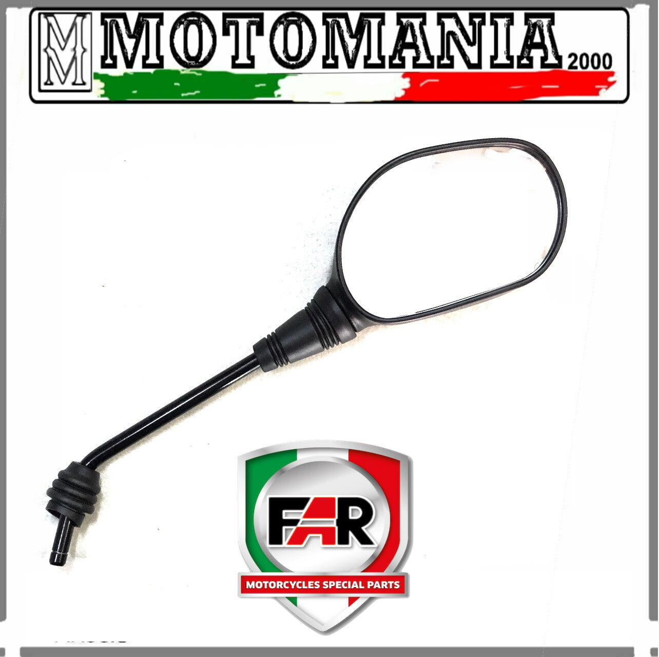 BLACK RIGHT REARVIEW MIRROR FOR PIAGGIO CARNABY 125 2007-2011 FAR