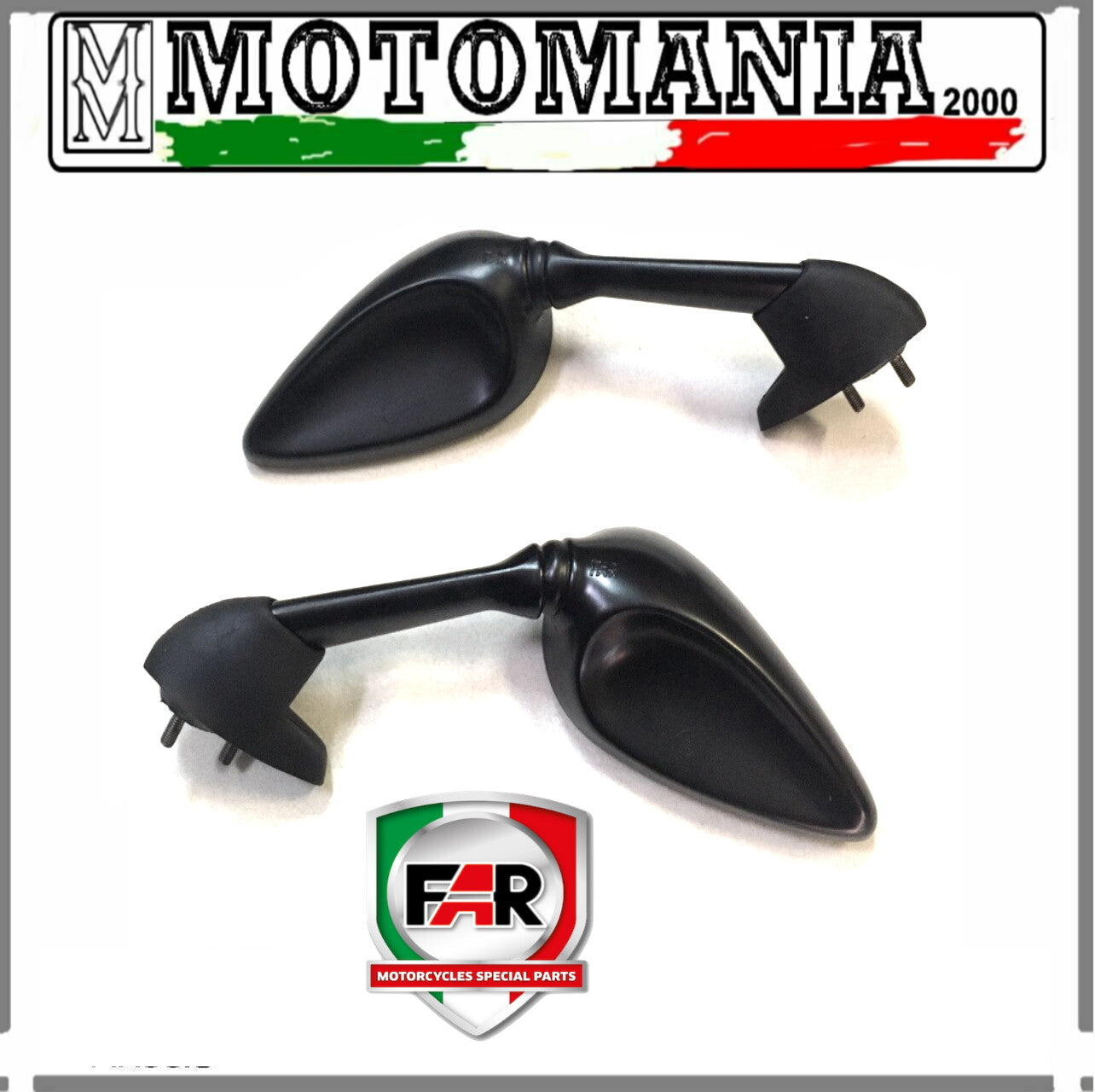 PAIR OF BLACK LEFT AND RIGHT MIRRORS FOR YAMAHA R6-YZ7 2000-2006