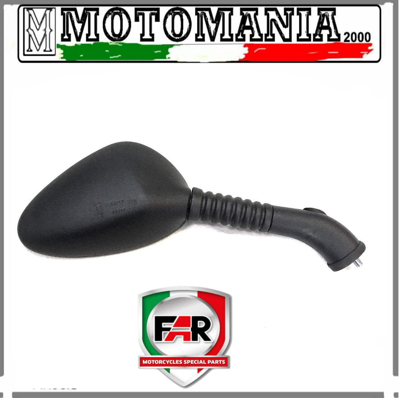 BLACK RIGHT REARVIEW MIRROR FOR HONDA FORESIGHT 250 FIRST SERIES FAR