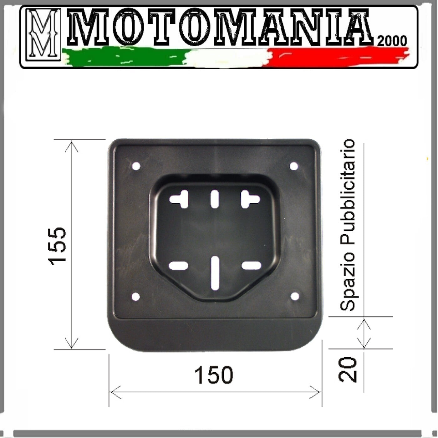 PORTA TARGA NERO IN PLASTICA EUROPEO PER CICLOMOTORI (VEDI DESCRIZIONE)