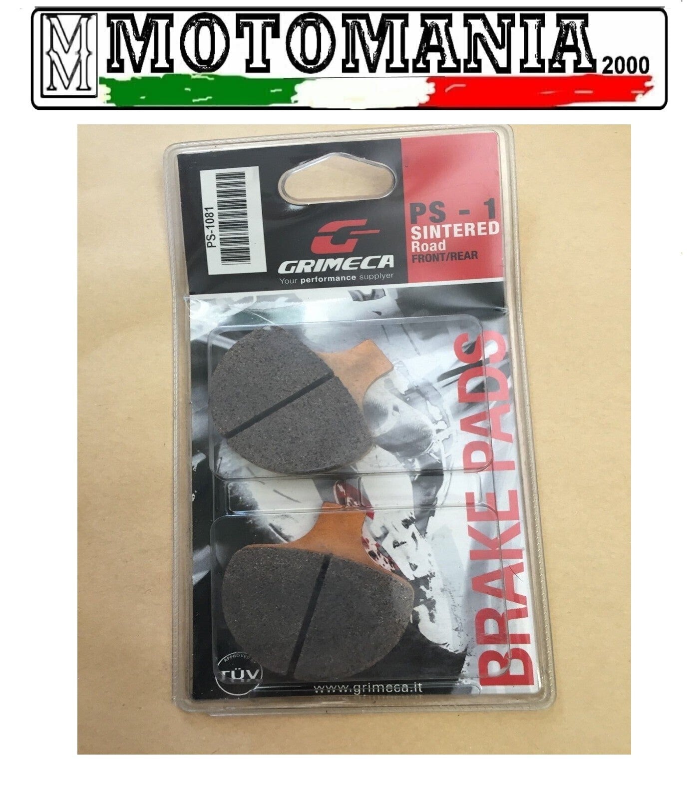 PS-1081 PAIR OF SINTERED GRIMECA PADS FOR HARLEY DAVIDSON *