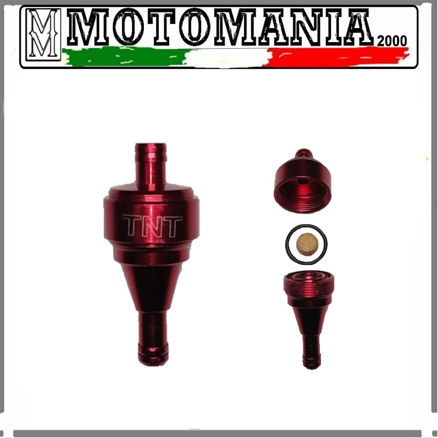 425020B FILTRO BENZINA CNC ROSSO ANODIZZATO DIAMETRO 6 SMONTABILE
