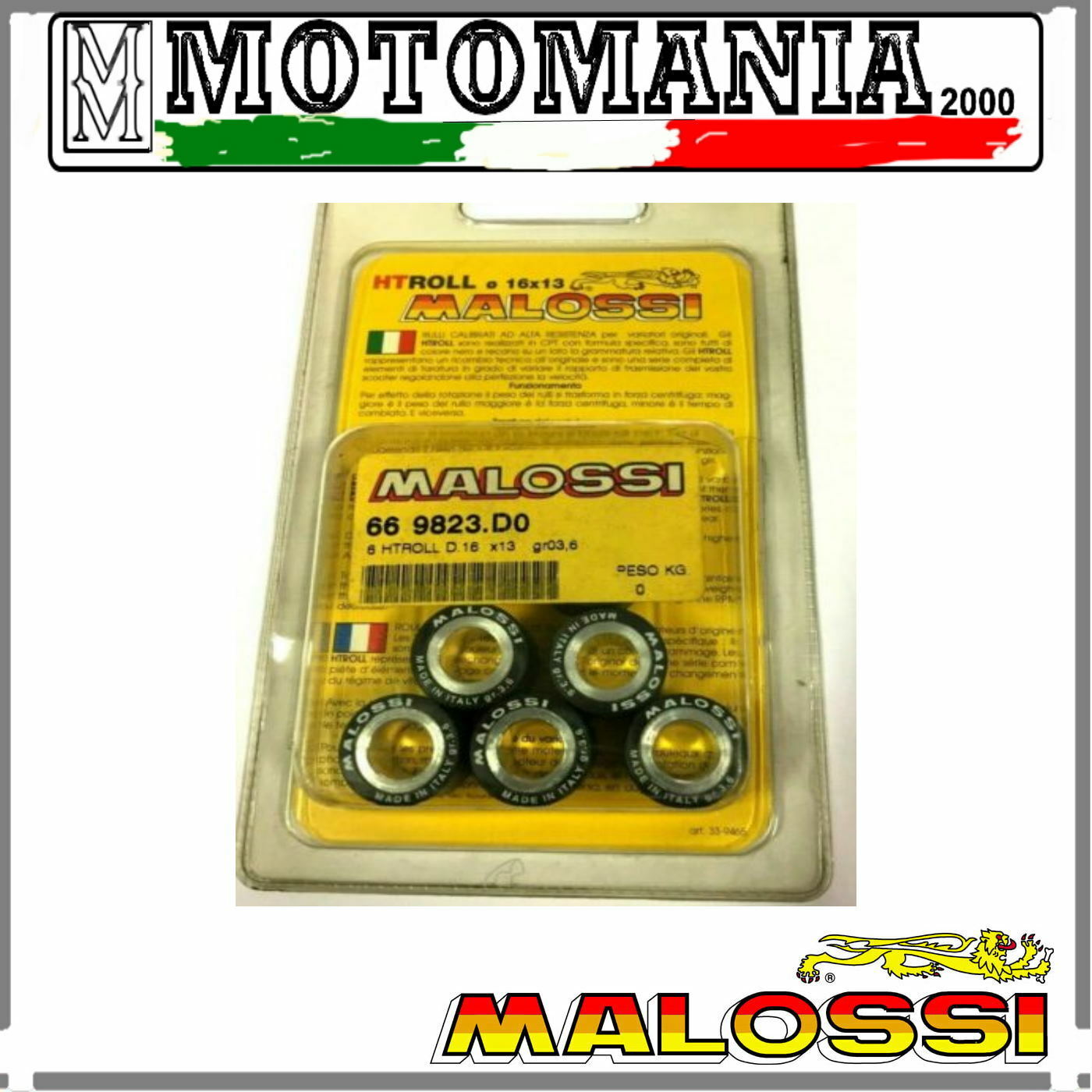 669823D0 KIT 6 RULLI  VARIATORE 16X13 GR.03,6 MALOSSI