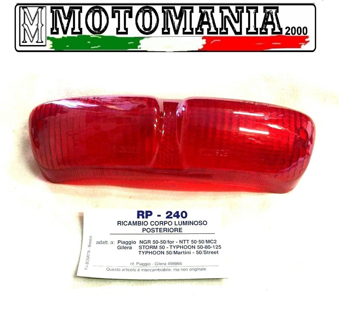 RP-240 CLEAR TAILLIGHT Piaggio NRG 50-NTT-50 -GILERA STORM 50 *