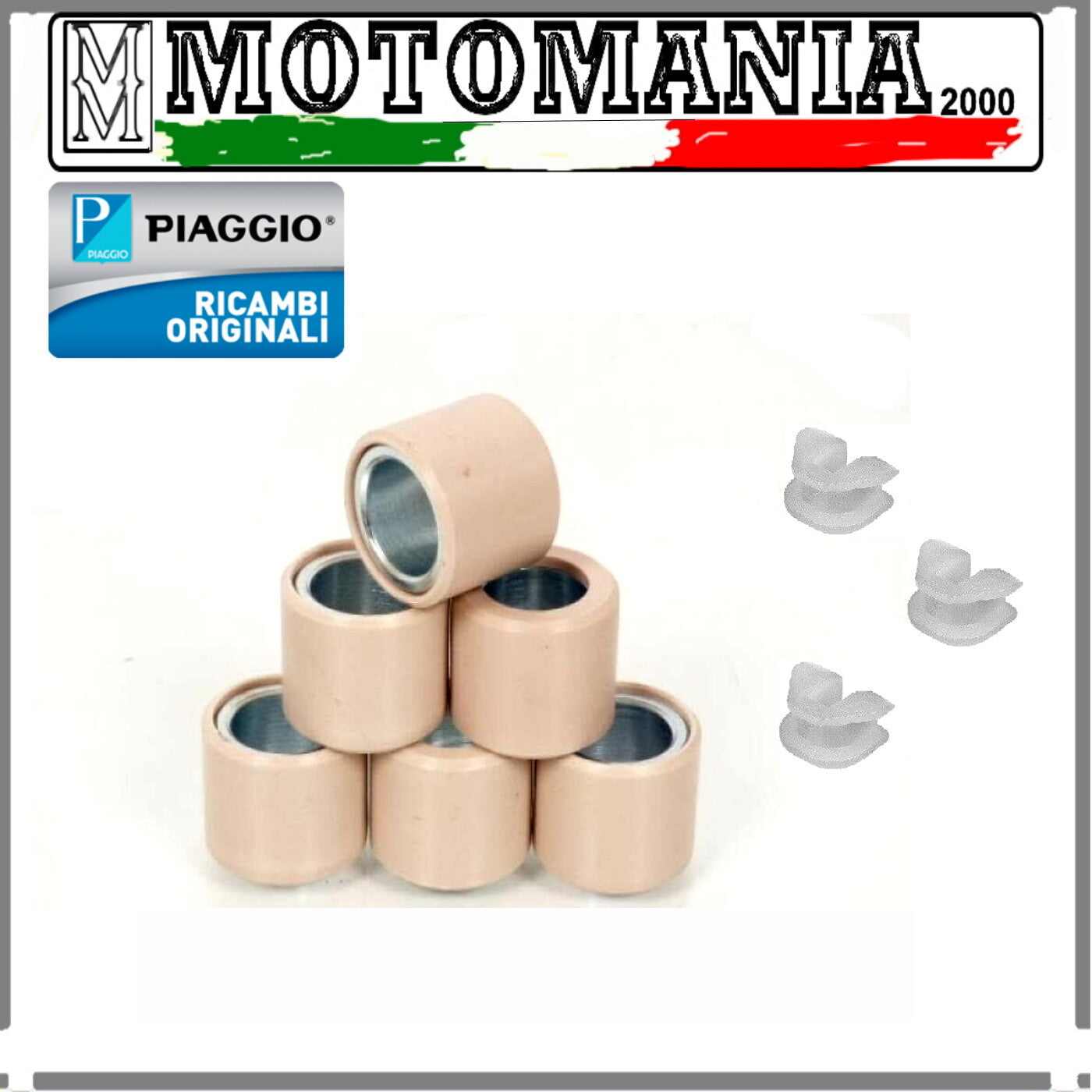 6 REEL VARIATOR KIT COMPLETE WITH ORIGINAL PIAGGIO SLIDERS FOR BEVERLY 500