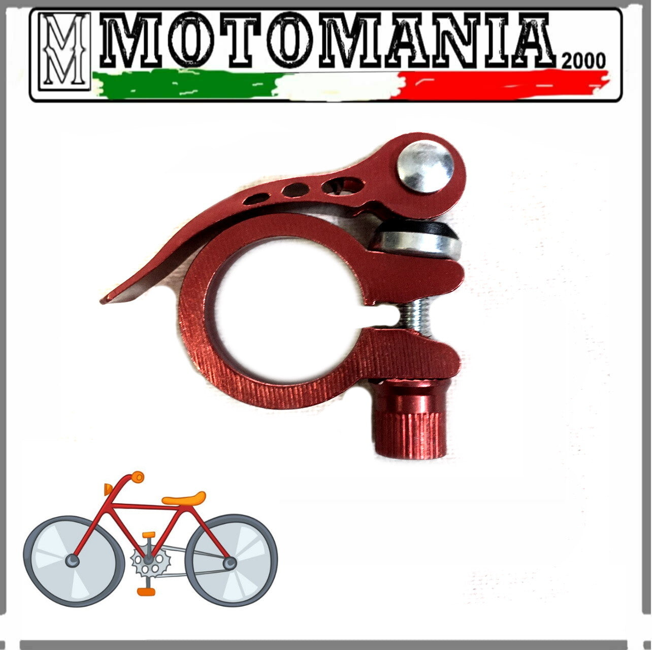 ALUMINUM SADDLE STRAPS WITH RED LEVER DIAMETER 28 FOR BICYCLE