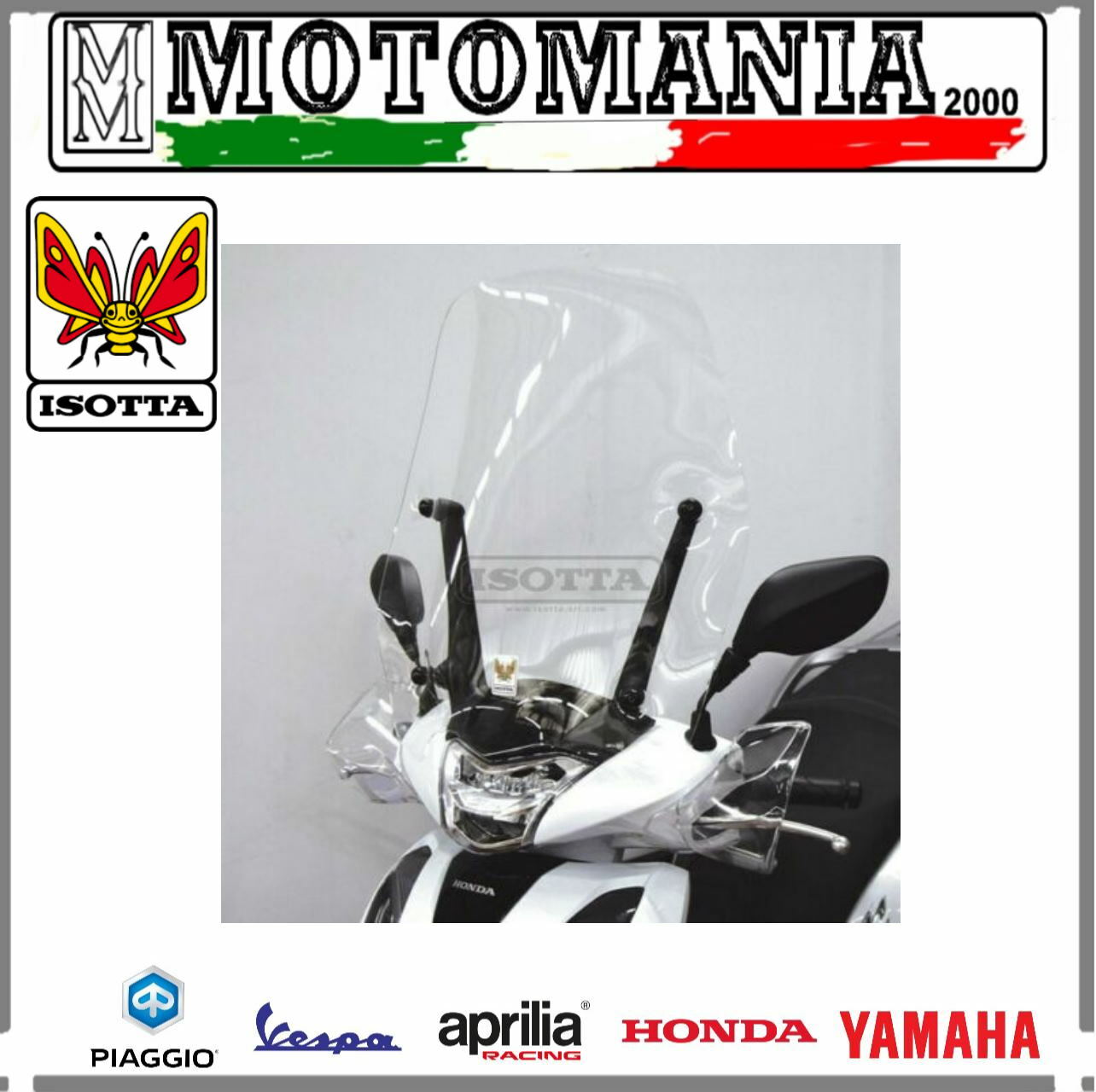 PARABREZZA SH 125/150 ANNO 2017 ISOTTA COMPLETO DI GOMMINI E VITI PER ATTACCHI