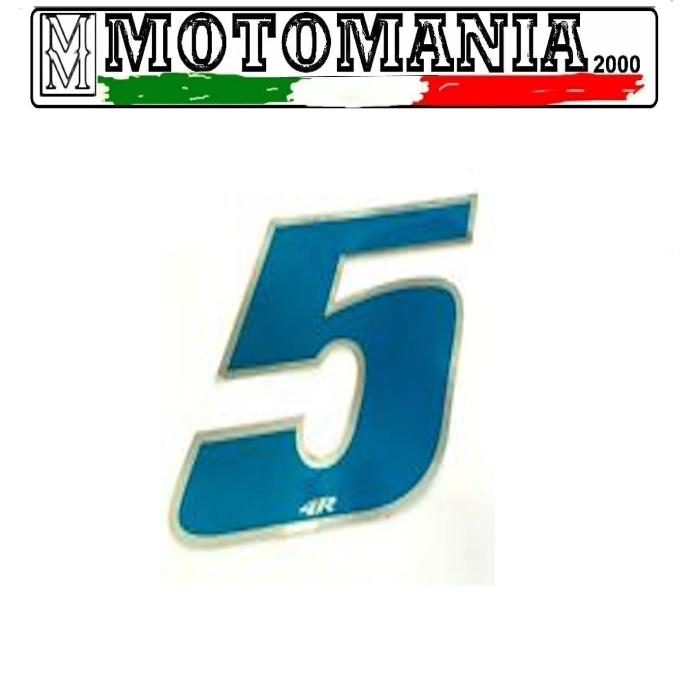 BLUE STICKER NUMBER WITH CHROME EDGE ADHESIVE CM.10X10 *