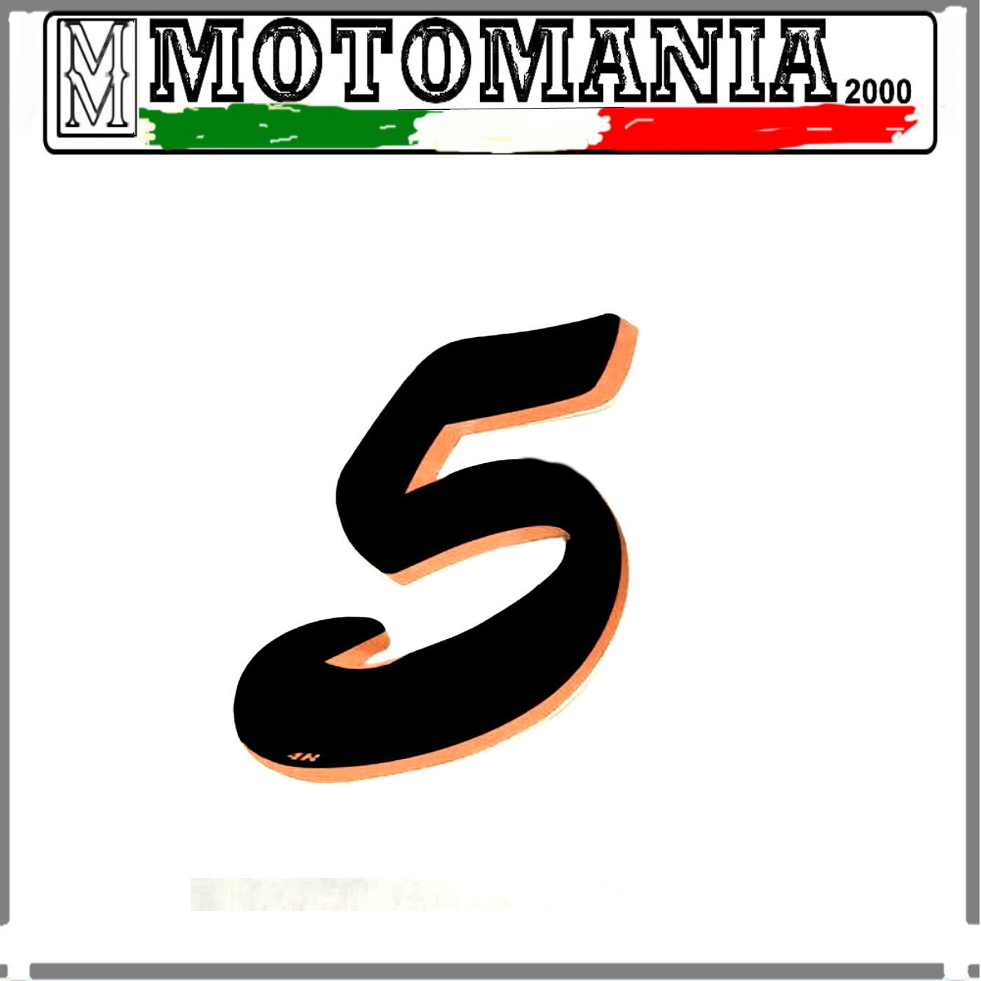 NUMERO 5 NERO FLUO ADESIVO LUNGHEZZA 10 MM LARGHEZZA 10 MM *