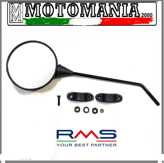 BLACK SX REARVIEW MIRROR FOR PIAGGIO SI 50 AND OTHER MOPEDS WITH CLAMP