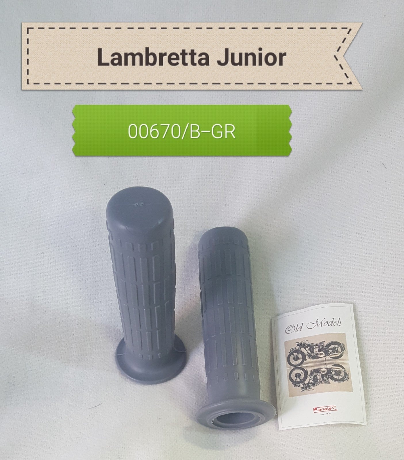 COPPIA MANOPOLE ARIETE GRIGIO PER  LAMBRETTA JUNIOR DM 14