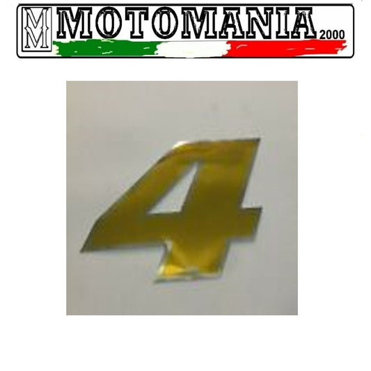 NUMERO 4 DORATO ADESIVO LARGHEZZA 10 CM ALTEZZA 10 CM  *