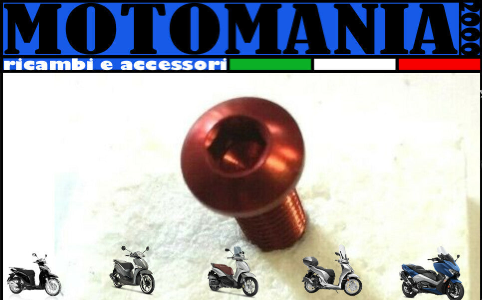 VITE TESTA BOMBATA CAVA ESAGONALE PER MOTO ROSSO ERGAL *