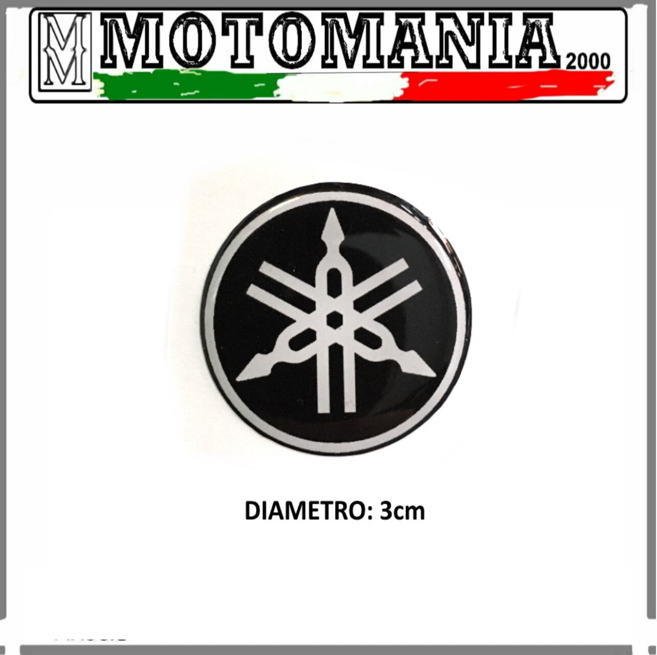 YAMAHA RESIN ADHESIVE TUNING FORK SCOOTER AND MOTORCYCLE, DIAMETER 3 cm