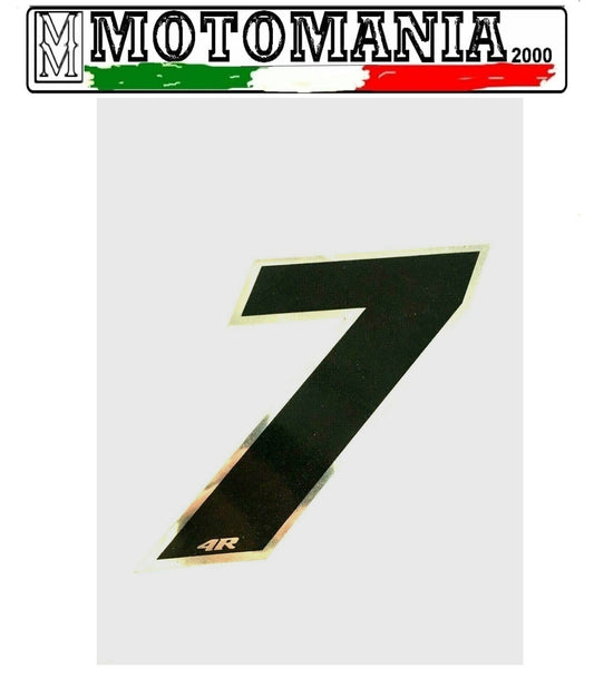 NUMERO 7 NERO ADESIVO CON BORDO CROMATO UNIVERSALE CM.10X10 *