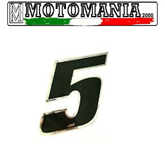 ADESIVO NUMERO 5 NERO UNIVERSALE CM.10X10  *