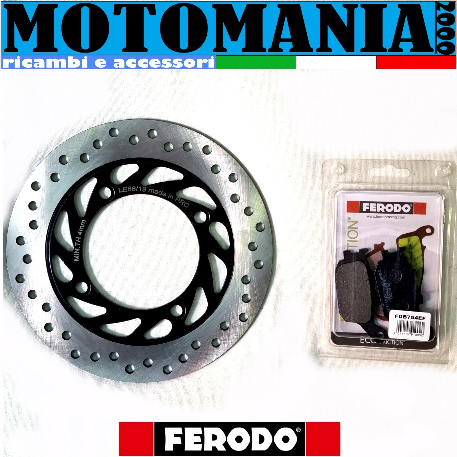 REAR BRAKE DISC + POST PAD. FERODO HONDA CB HORNET 900 02-07
