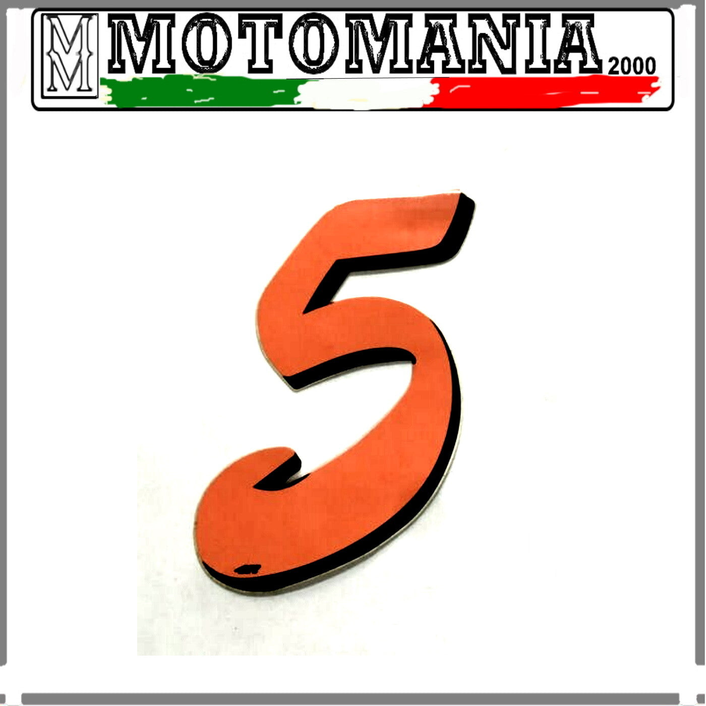 NUMERO 5 ARANCIO FLUO ADESIVO LARGHEZZA 10 MM LUNGHEZZA 10 MM *