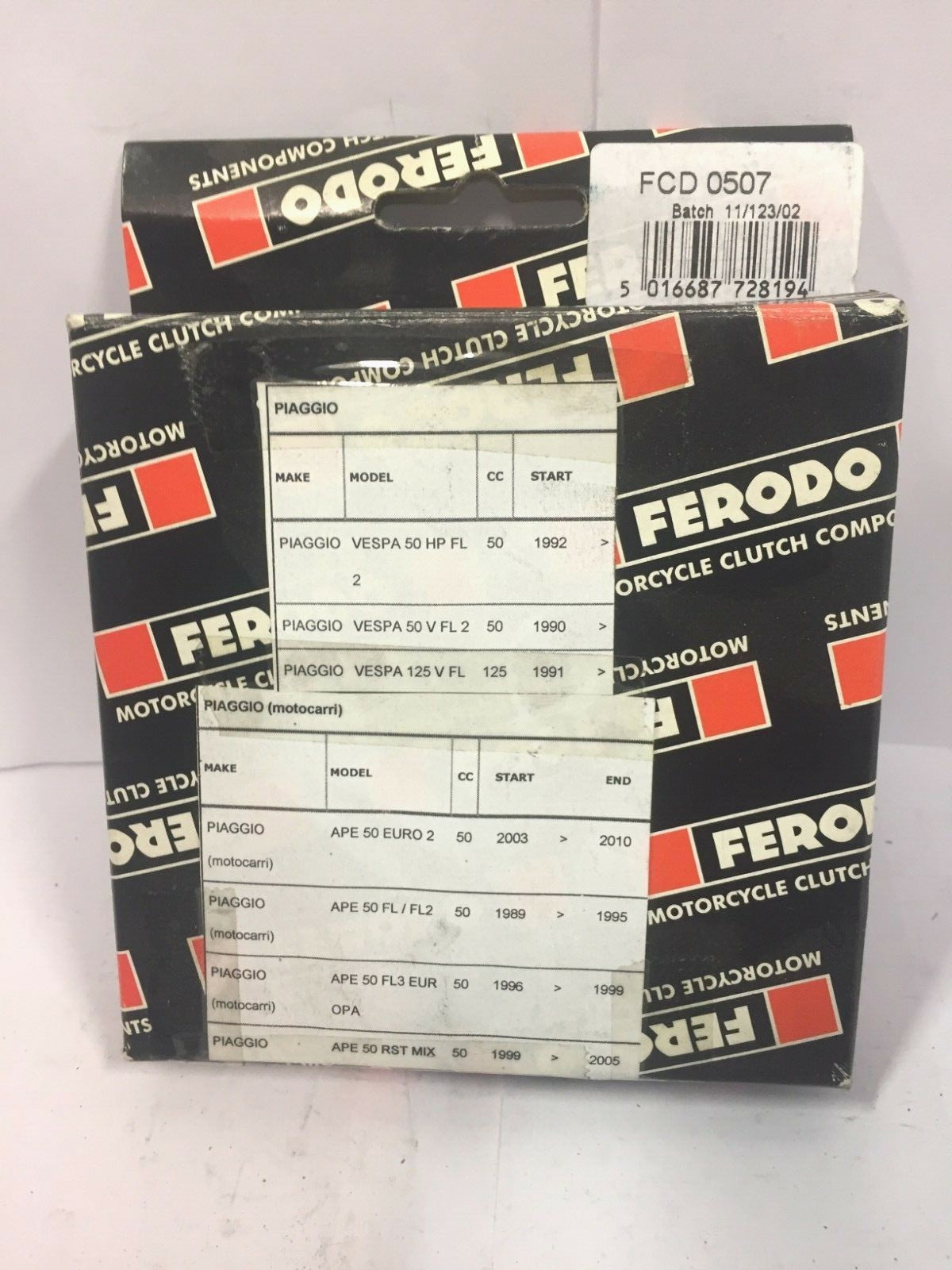 FCD0507 DISCHI FRIZIONE FERODO PIAGGIO APE 50 EURO 2 ANNO DAL 2003 AL 2010