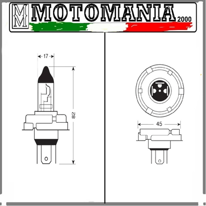 632 - EUROGOLD CARLAMP LAMPADA H4 12V 60/55W P45T