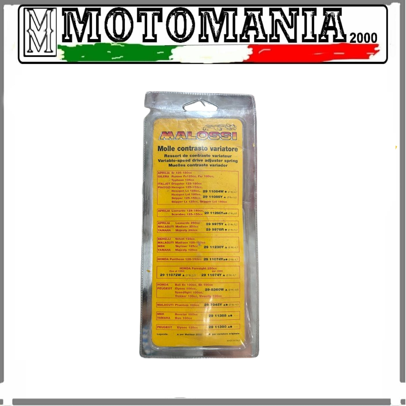 2911074.Y0 -Malossi Molla Di Contrasto Variatore Gialla Con Esterno 67,20x181 mm