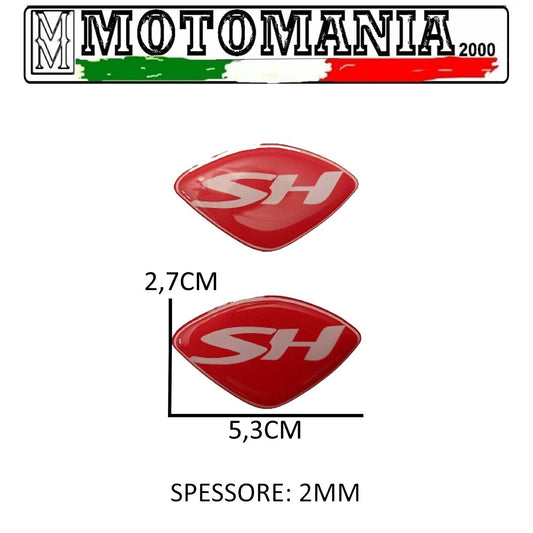 SCUDETTO ADESIVO ANTERIORE RESINATO ROSSO SH - MISURE: 5,3cmX2mmX2,7cm  *