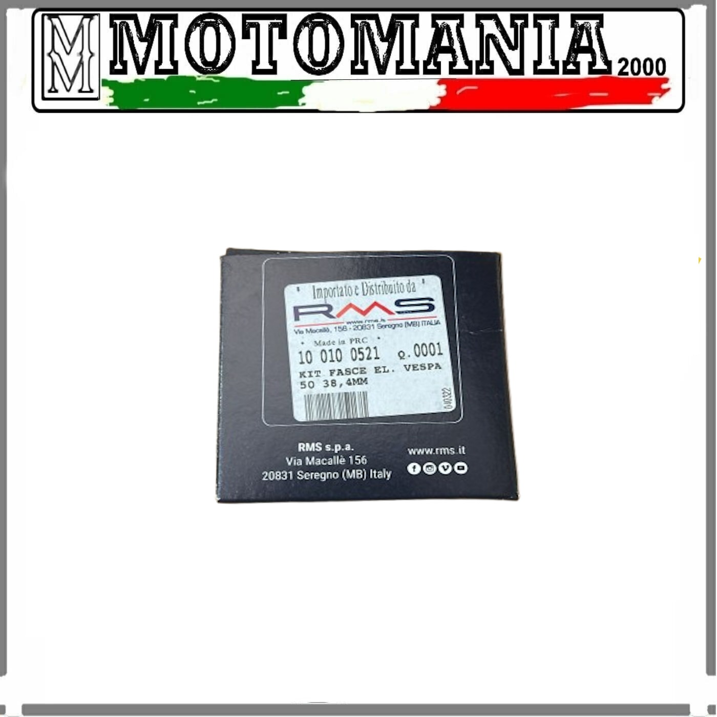 100100521 - RMS KIT FASCE ELASTICHE VESPA 50 38,4mm