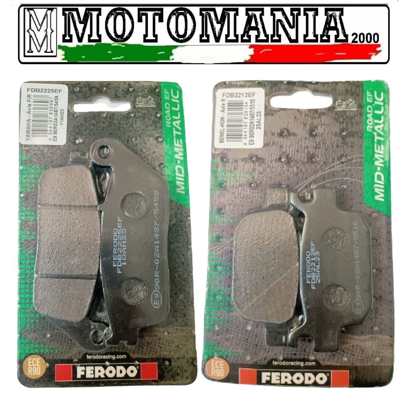COPPIA PASTIGLIE FRENO ANT. E POST.  HONDA SH 125 150 13/24 SH 300 350 *
