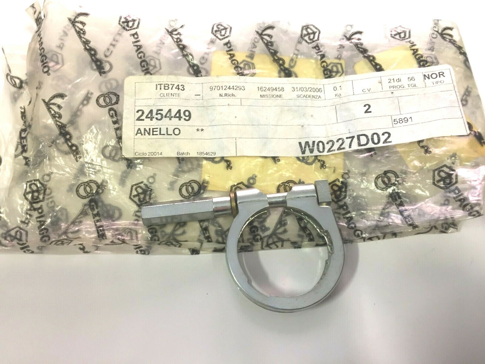 245449 CARBURETOR CLAMP SHB6-SHBC DIAM.34 ORIGINAL Piaggio Vespa 50-90