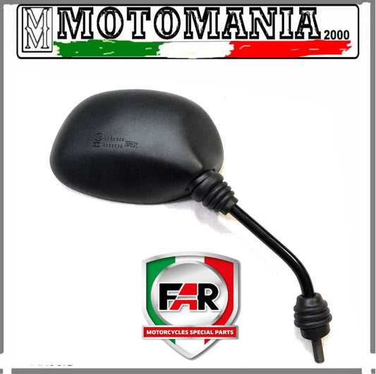 SPECCHIO RETROVISORE NERO DX PER PIAGGIO VESPA HP FL V,ZIP,SKIPPER 50,125,150
