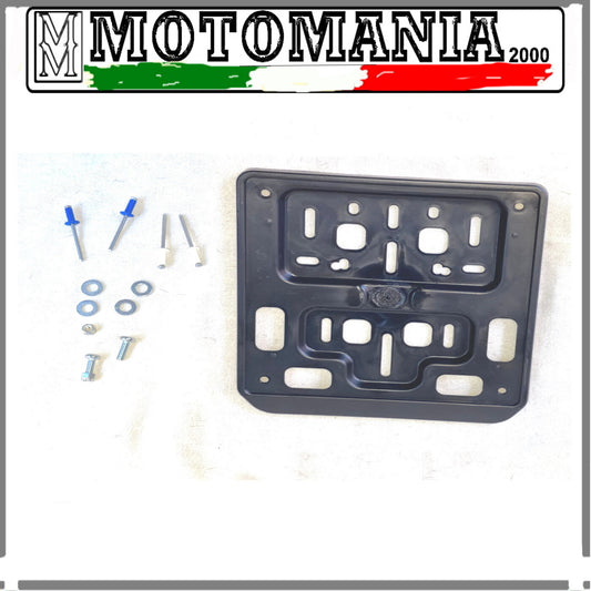 PORTA TARGA SCOOTER COMPLETO DI RIVETTI VITI RONDELLE E 2 DADI AUTO BLOCCANTI