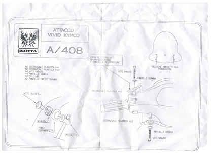 ISOTTA WINDSHIELD KIMCO VIVIO 50-125-150 COMPLETE WITH ATTACHMENTS*